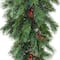 36" Glistening Pine Teardrop with Pine Cones, Red Berries & Twigs